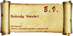 Bokody Vendel névjegykártya